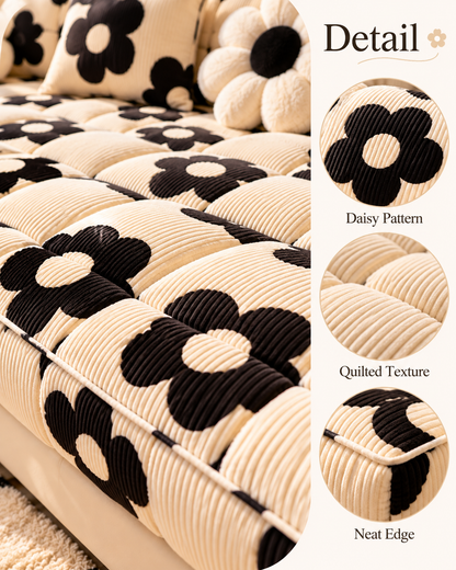 Retro Floral Sofa Cushion Detail